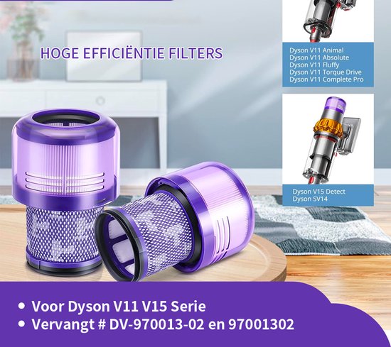 Replacements® HEPA-filters geschikt voor Dyson V11 en V15 - 2 stuks