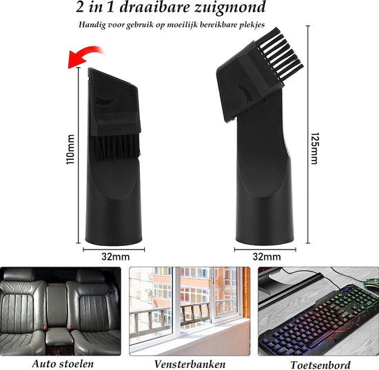 6-delig stofzuigerhulpstukkenset